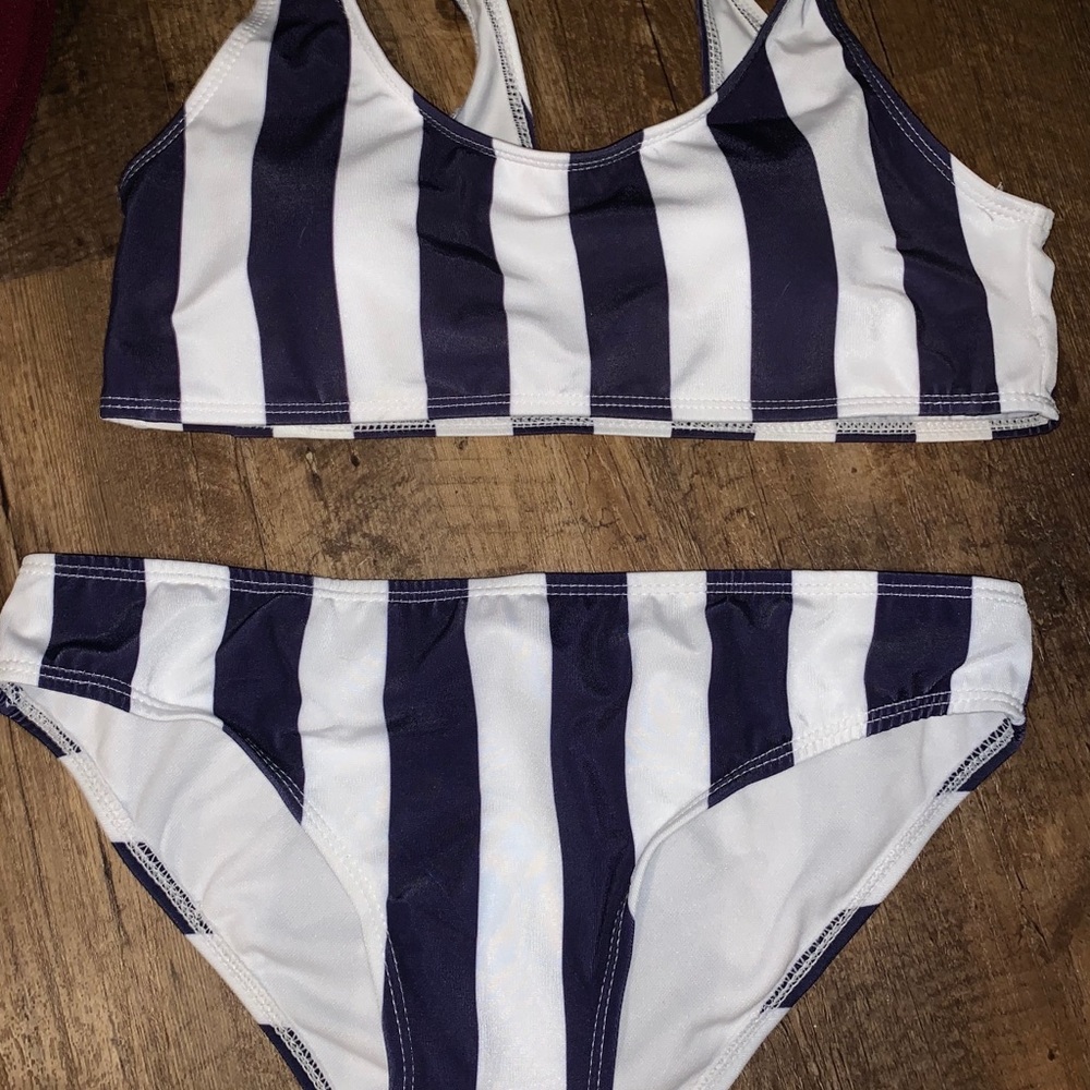 NWOT Striped Bikini Set